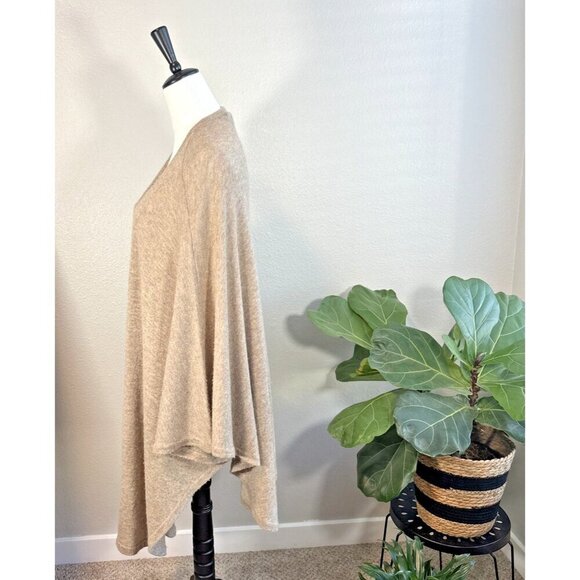 Claudia Nichole Alashan Cashmere Merino Wool Beige Open Cardigan One-Size - Picture 6 of 11